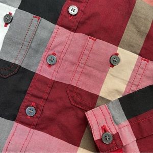 6M Burberry Baby Button Shirt Red